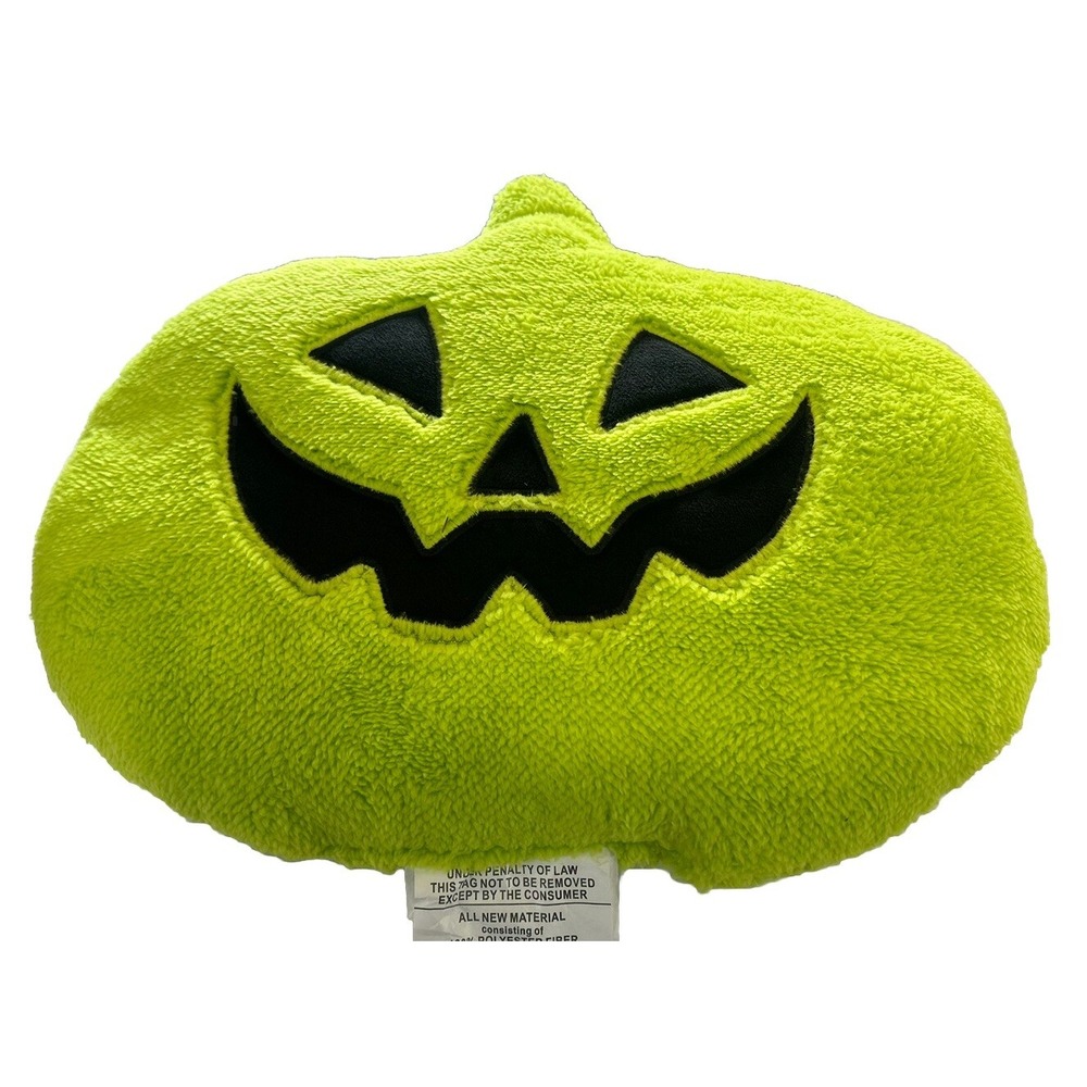 Target‎ 2024 Hyde & EEK! Green Oval Pumpkin Faux Shearling Halloween Pillow New